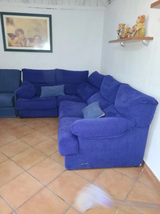Sofá esquinero azul
