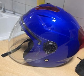 Casco Moto Azul DAVID