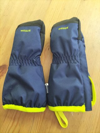 Manoplas Nieve Wedze Azul y Amarillo Niños