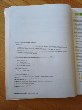 Libro Empresa y Diseño de Modelos de Negocio 2°Bch