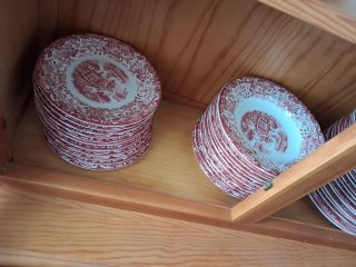 Vajilla La Cartuja Completa Porcelana Roja