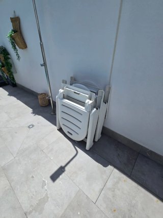 Tumbonas plegables blancas (2 unidades)