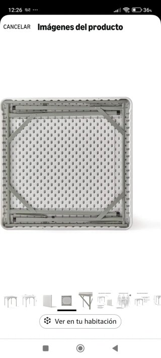 Mesa Plegable Portátil 84x84cm