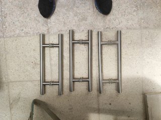 3 Pares Tiradores Puerta Cristal Acero Inoxidable