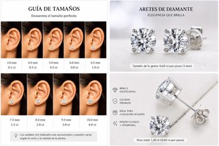Pendientes Oro Blanco o amarillo 14k y diamante