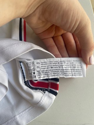 Top Pull&Bear blanco rayas laterales, talla M