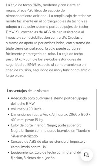 Cofre baúl caja de techo BMW 420