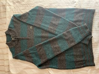Jersey rayas hombre Lacoste gris y verde