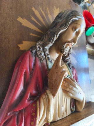 Antiguo Relieve Sagrado Corazón Jesús