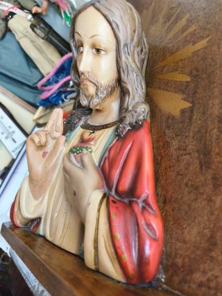 Antiguo Relieve Sagrado Corazón Jesús