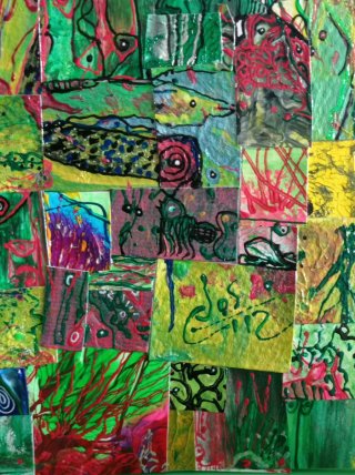 Arte abstracto collage papel