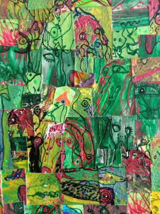 Arte abstracto collage papel