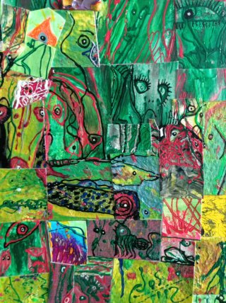 Arte abstracto collage papel