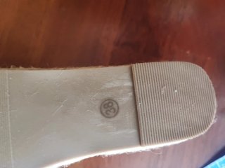 Chanclas cuña esparto beige