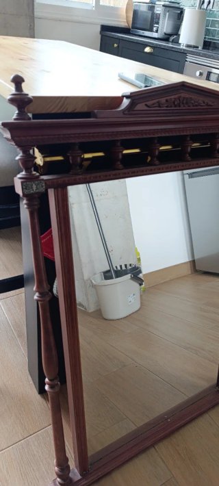 Espejo Grande Antiguo Madera y Cristal 75x100cm