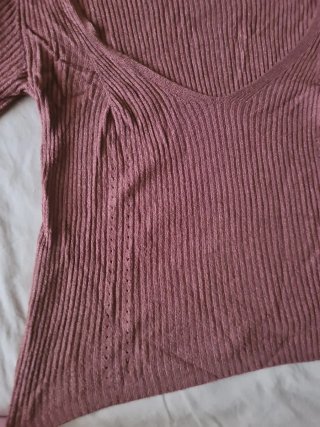 Camiseta Stradivarius acanalada elastan