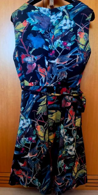 Vestido Yumi estampado pájaros