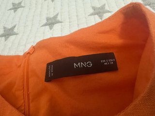 Vestido Mango Naranja Lino Talla M