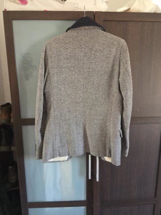 Americana tweed gris y beige