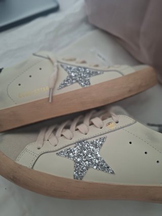 Zapatillas Golden Goose Beige y Plateadas