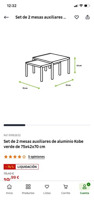 Conjunto Muebles Jardín/Terraza