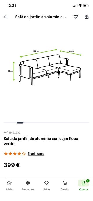 Conjunto Muebles Jardín/Terraza