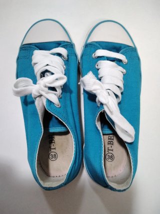 Zapatillas Lona Azul Talla 38.