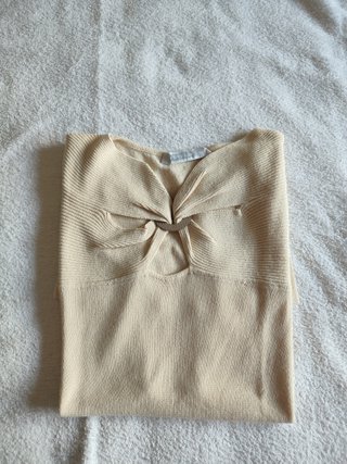 Maglietta donna manica corta beige