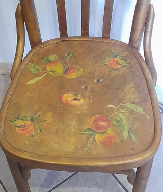 Sedia vintage decoupage con frutta