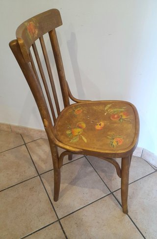 Sedia vintage decoupage con frutta