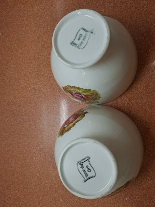 2 Boles Vintage Porcelana Decorados