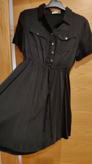 Vestido corto NATURA negro talla M