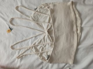 Top de crochet beige talla única