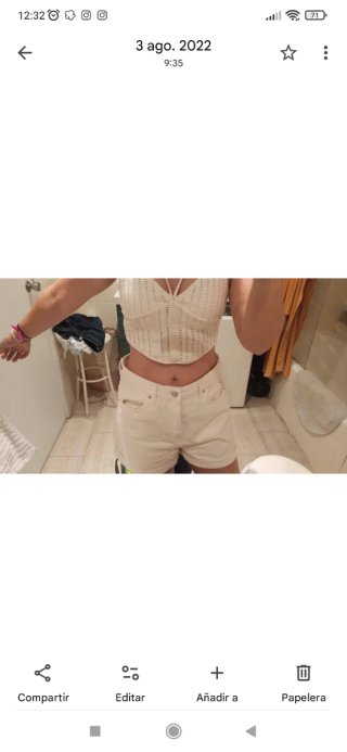 Top de crochet beige talla única