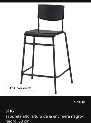 Dos Taburetes altod STIG IKEA negro