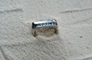Anillo Plata 925 Aguamarina Natural