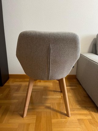 6 Sillas Nórdicas Tela y Madera
