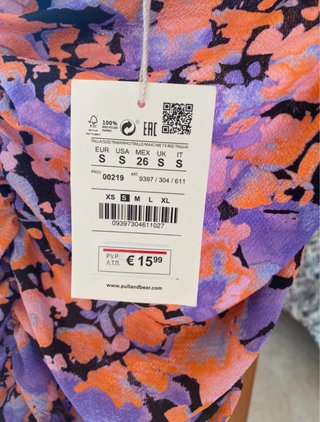 Falda Pull&Bear naranja y morada