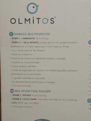 Hamaca Multifunción Olmitos 0-9 kg (con caja)