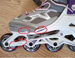 Patines en línea y protecciones Talla 35 a 38