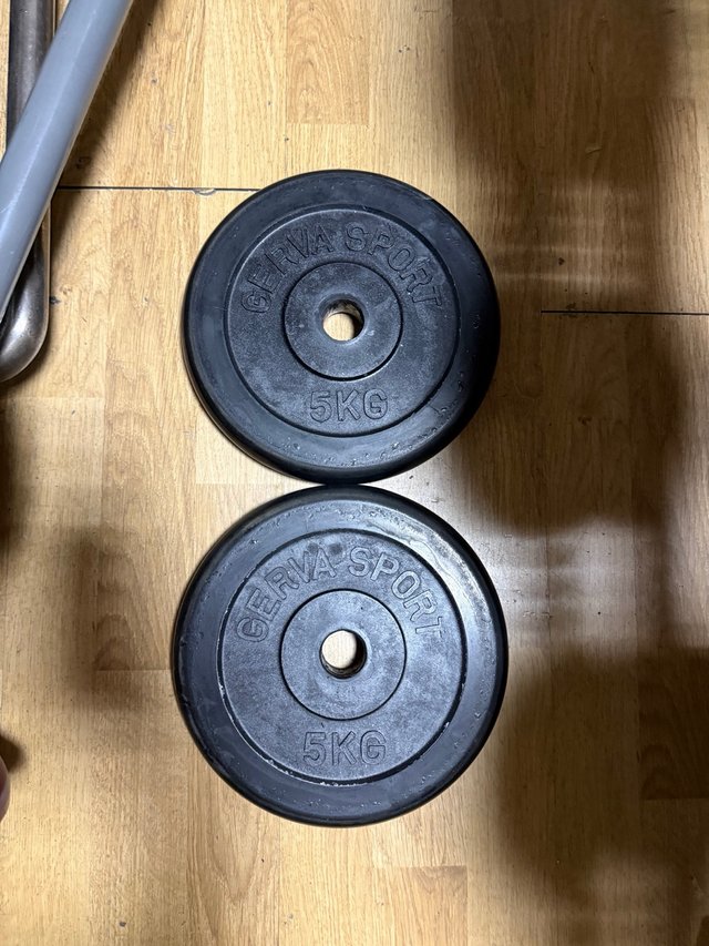 2 Discos Gerva Sport 5kg, de caucho.