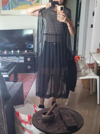 Abito trasparente nero
