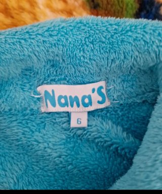 Bata infantil azul con dibujo de perro