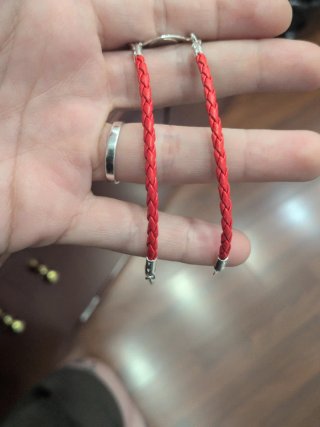 Pulsera Sevilla F.C. Plata y Cuero Roja Adulto