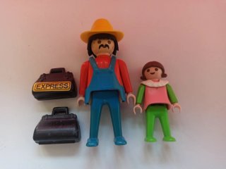 Playmobil pasajero tren y niña Oeste
