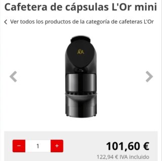 Cafetera L'OR Mini Nespresso NUEVA en stock