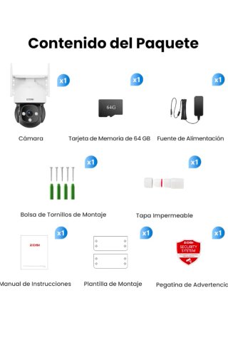 Cámara Vigilancia ZOSI 64GB