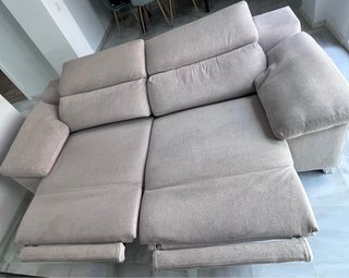 Sofá de 2 plazas beige/gris