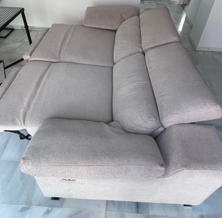 Sofá de 2 plazas beige/gris