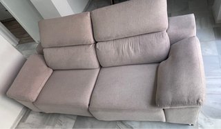 Sofá de 2 plazas beige/gris